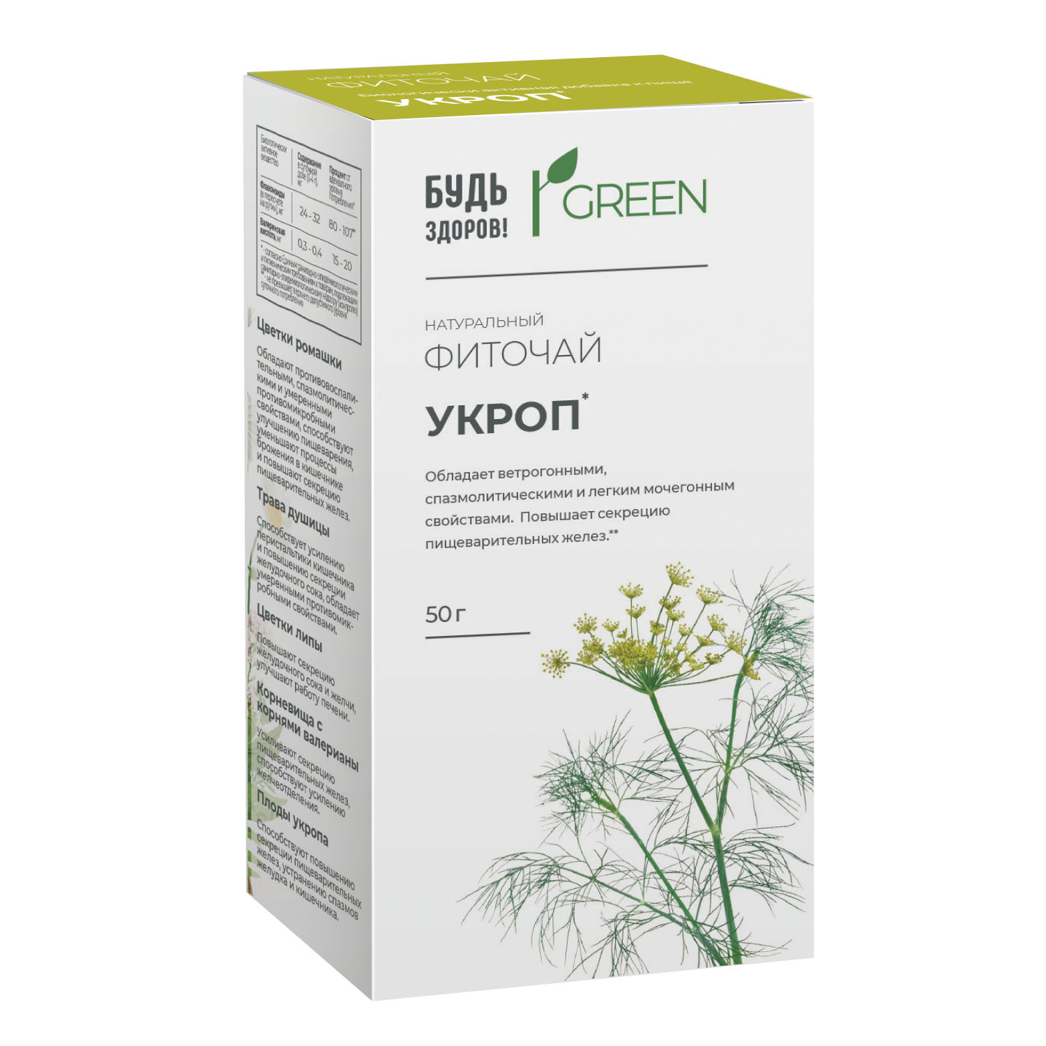 Будь Здоров Грин укроп 50г